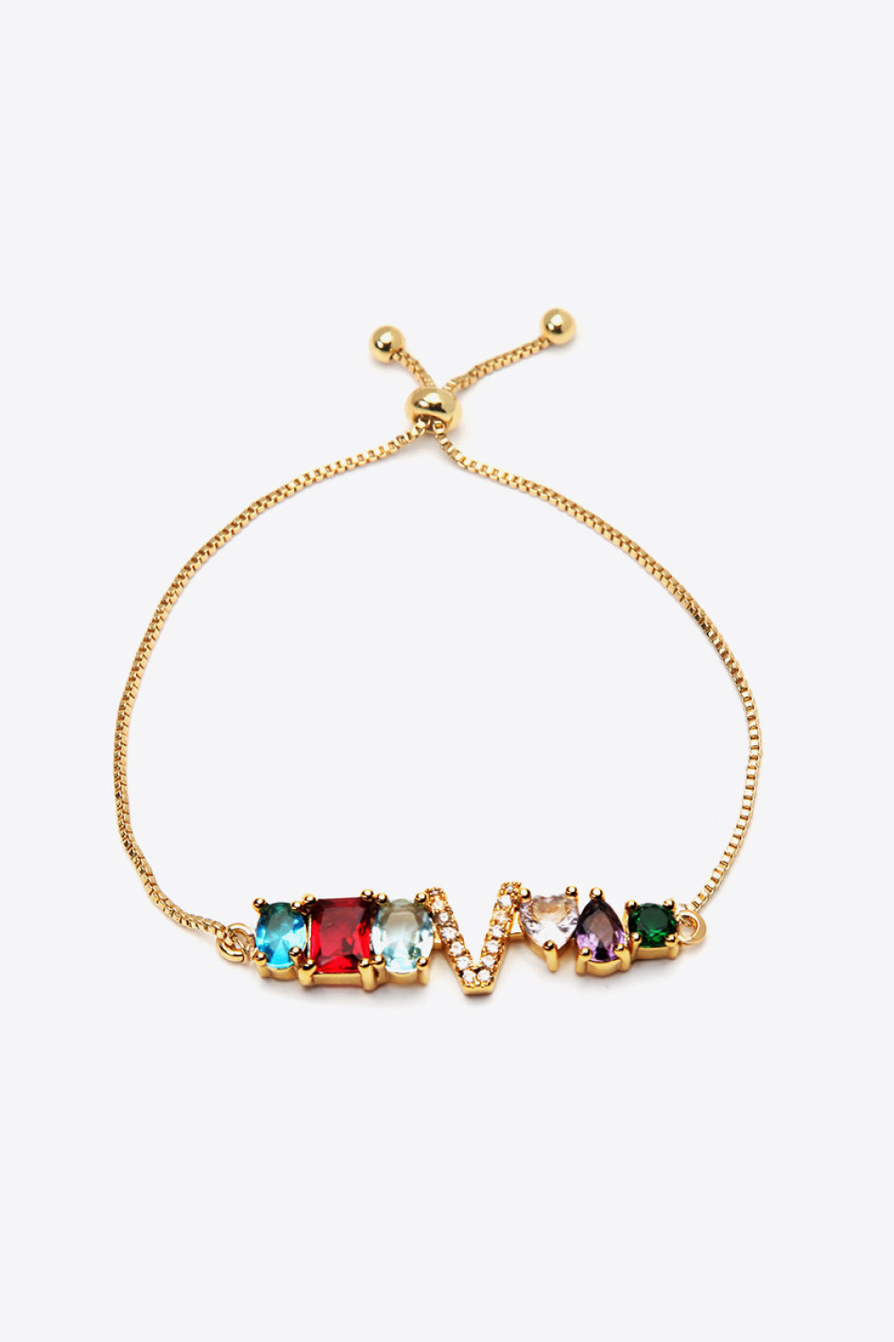 U to Z Zircon Bracelet - V / One Size - Women’s Jewelry - Bracelets - 4 - 2024