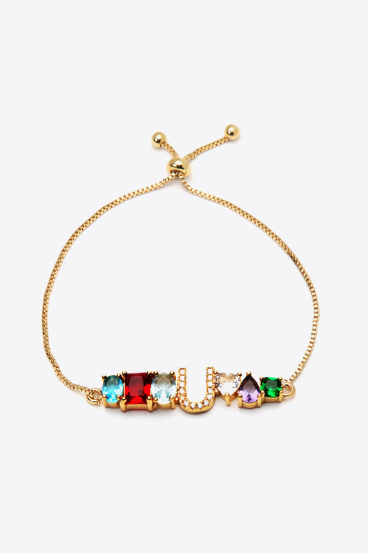 U to Z Zircon Bracelet - U / One Size - Women’s Jewelry - Bracelets - 1 - 2024