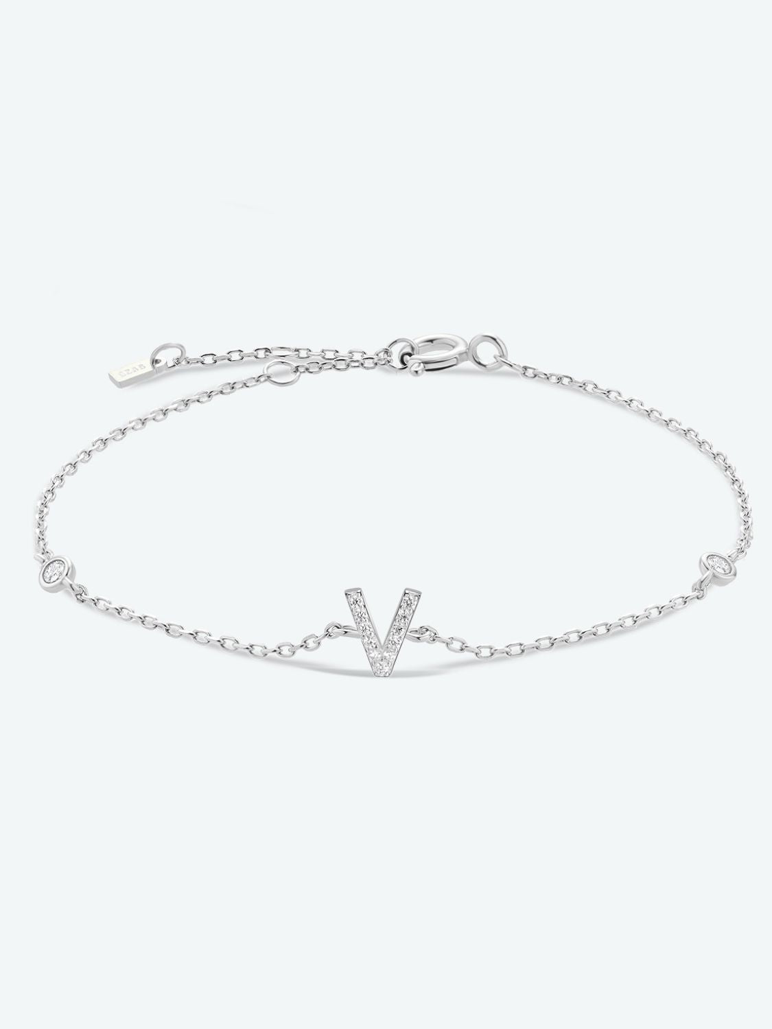 V To Z Zircon 925 Sterling Silver Bracelet - V/Silver / One Size - Women’s Jewelry - Bracelets - 4 - 2024