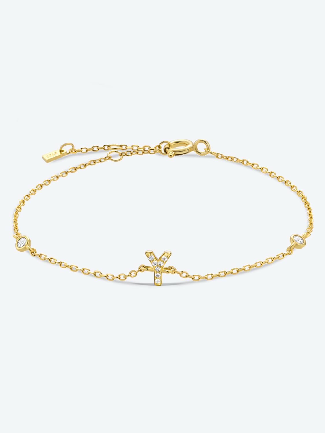 V To Z Zircon 925 Sterling Silver Bracelet - Y/Gold / One Size - Women’s Jewelry - Bracelets - 19 - 2024