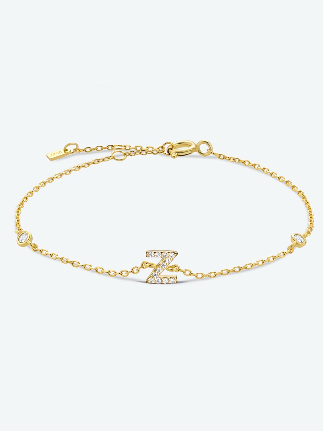 V To Z Zircon 925 Sterling Silver Bracelet - Z/Gold / One Size - Women’s Jewelry - Bracelets - 25 - 2024