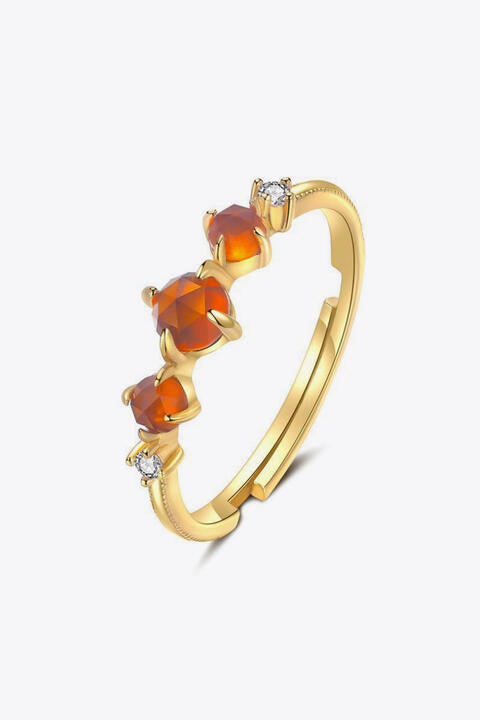 Zircon 925 Sterling Silver Adjustable Ring - Gold / One Size - Women’s Jewelry - Rings - 1 - 2024