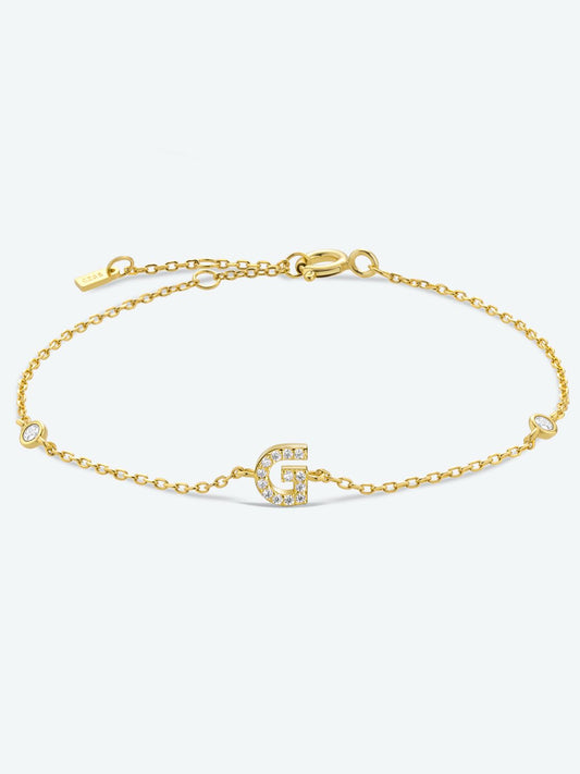 Zircon 925 Sterling Silver Bracelet - G-Gold / One Size - Women’s Jewelry - Bracelets - 1 - 2024