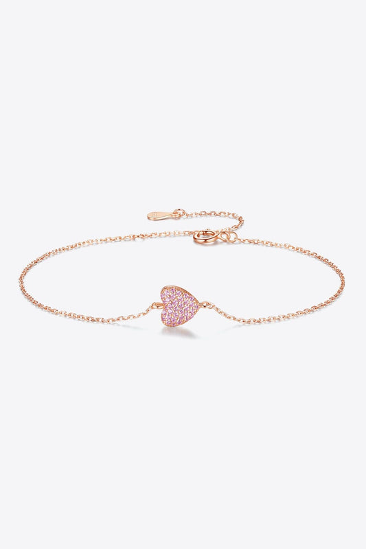 Zircon Heart 925 Sterling Silver Bracelet - Women’s Jewelry - Bracelets - 1 - 2024