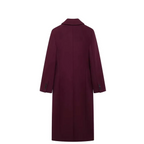 Burgundy Double-Breasted Long Wool Blend Coat - Best Sellers - Coat - 6