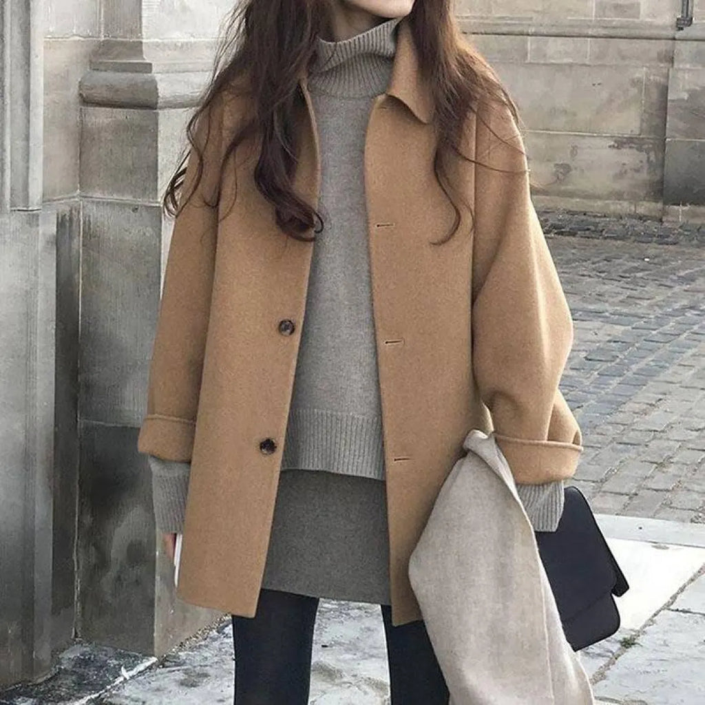 Wool Casual Style Coat - Women’s Clothing & Accessories - 1