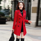 Slim Fit Double-Breasted Wool Coat with Belt - Women’s Clothing & Accessories - Coat - 7