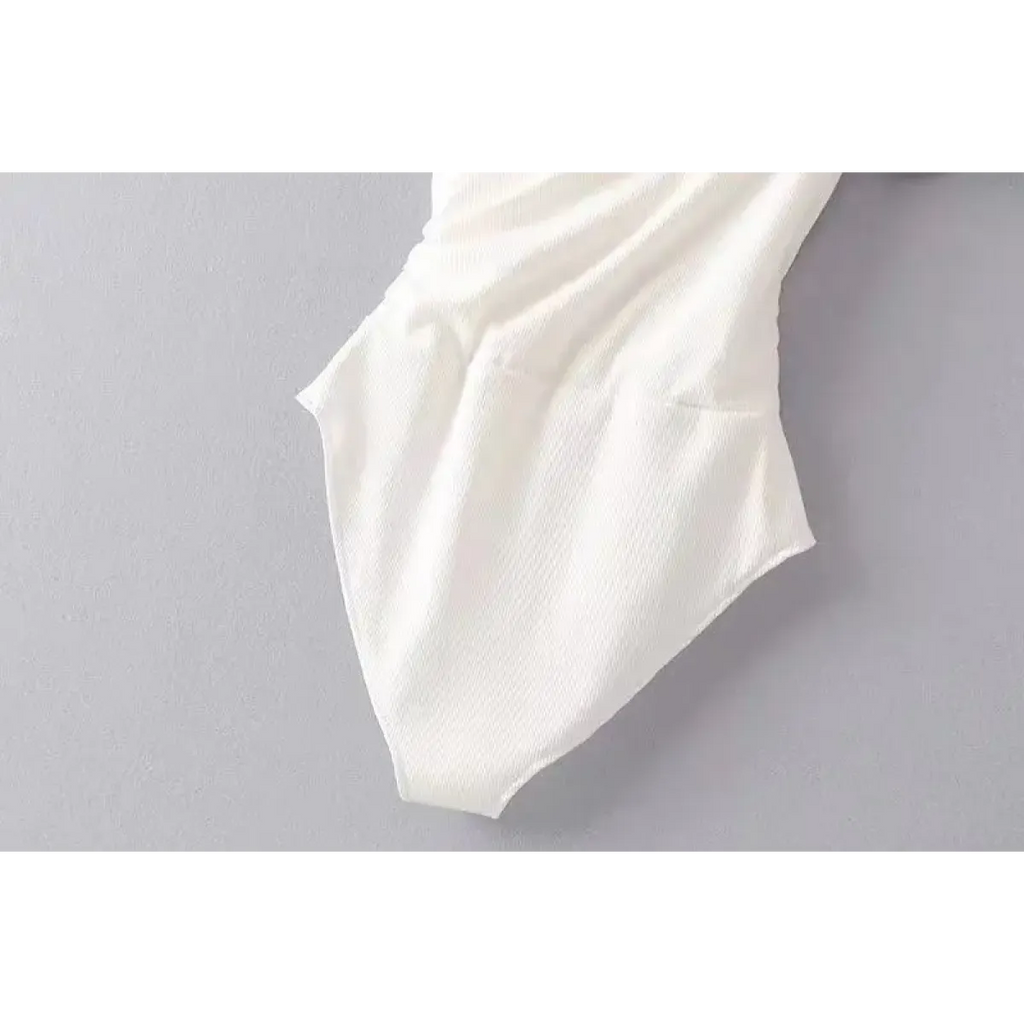 V-Neck Short Sleeve Wrap Bodysuit - Women’s Clothing & Accessories - Intimates - 2