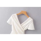 V-Neck Short Sleeve Wrap Bodysuit - Women’s Clothing & Accessories - Intimates - 5