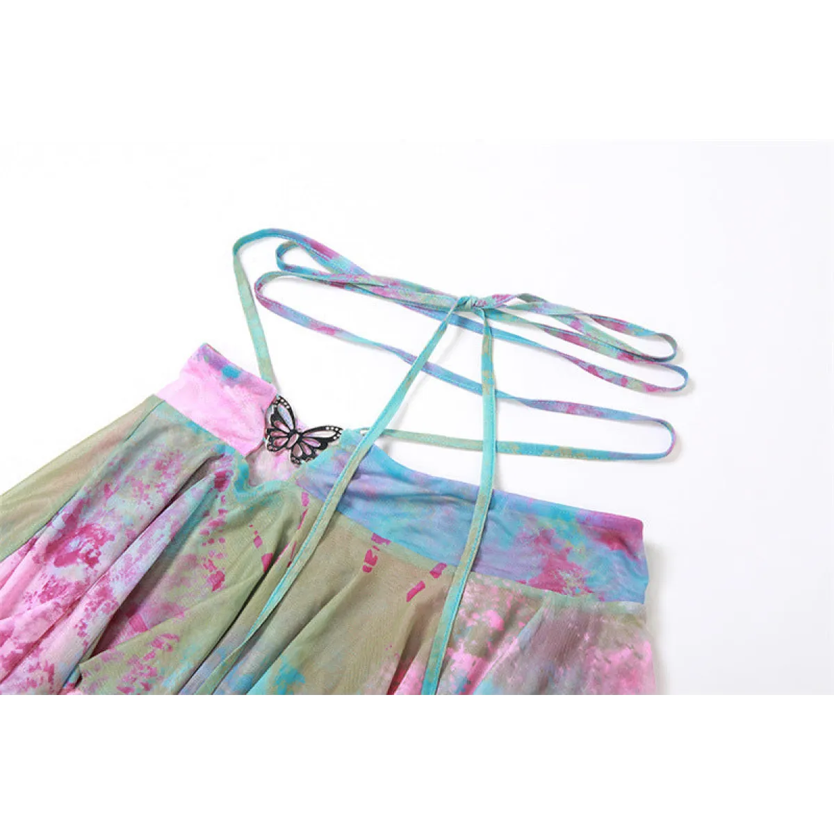 Tie-Dye Fairy Set – Butterfly Crop Top & Wrap Mini Skirt - Bottoms - Sets - 16