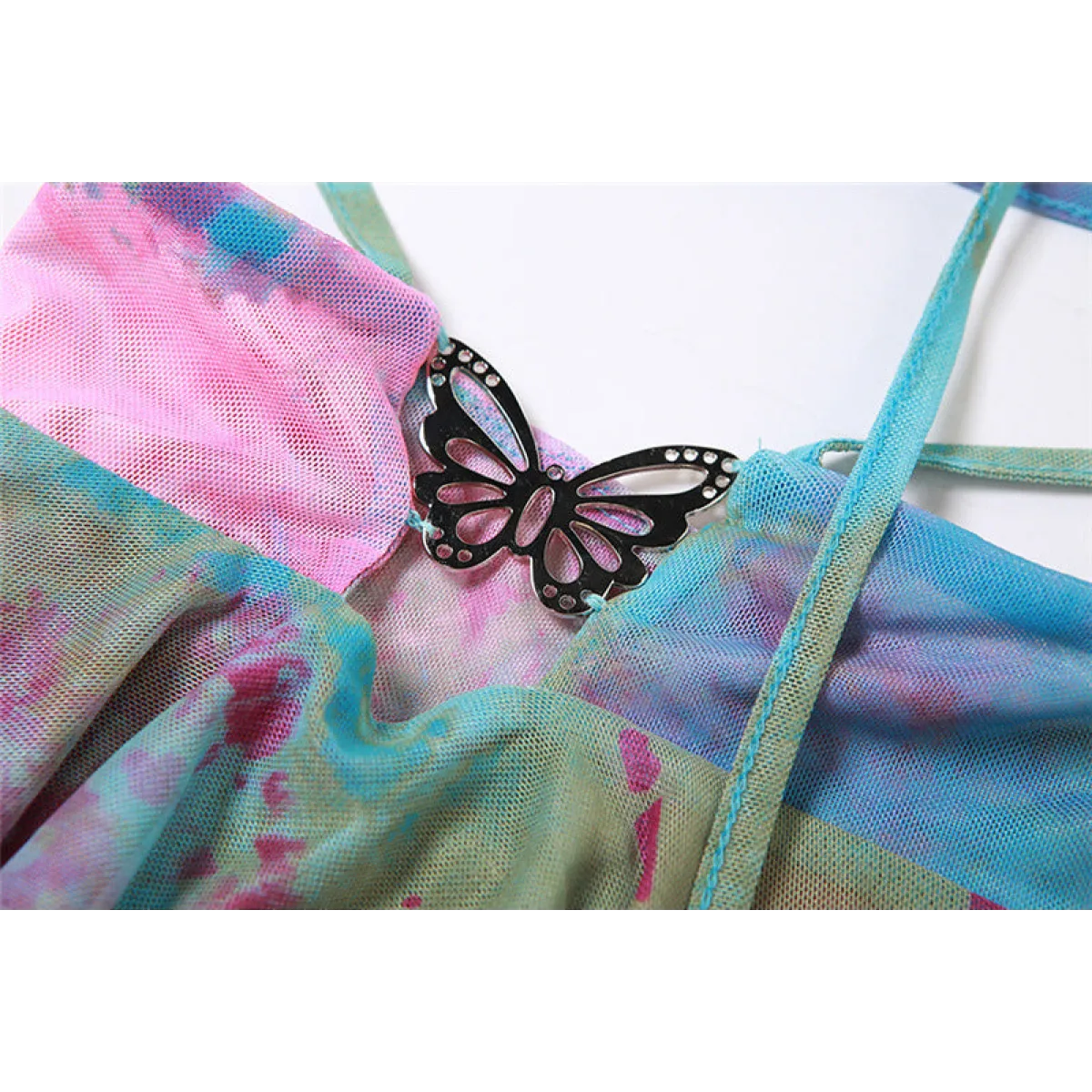 Tie-Dye Fairy Set – Butterfly Crop Top & Wrap Mini Skirt - Bottoms - Sets - 17