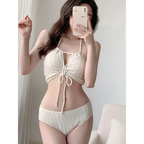 Lace-Up Halter Bikini Set with Wrap Skirt – 3 Piece - Bottoms - Swimwear - 4