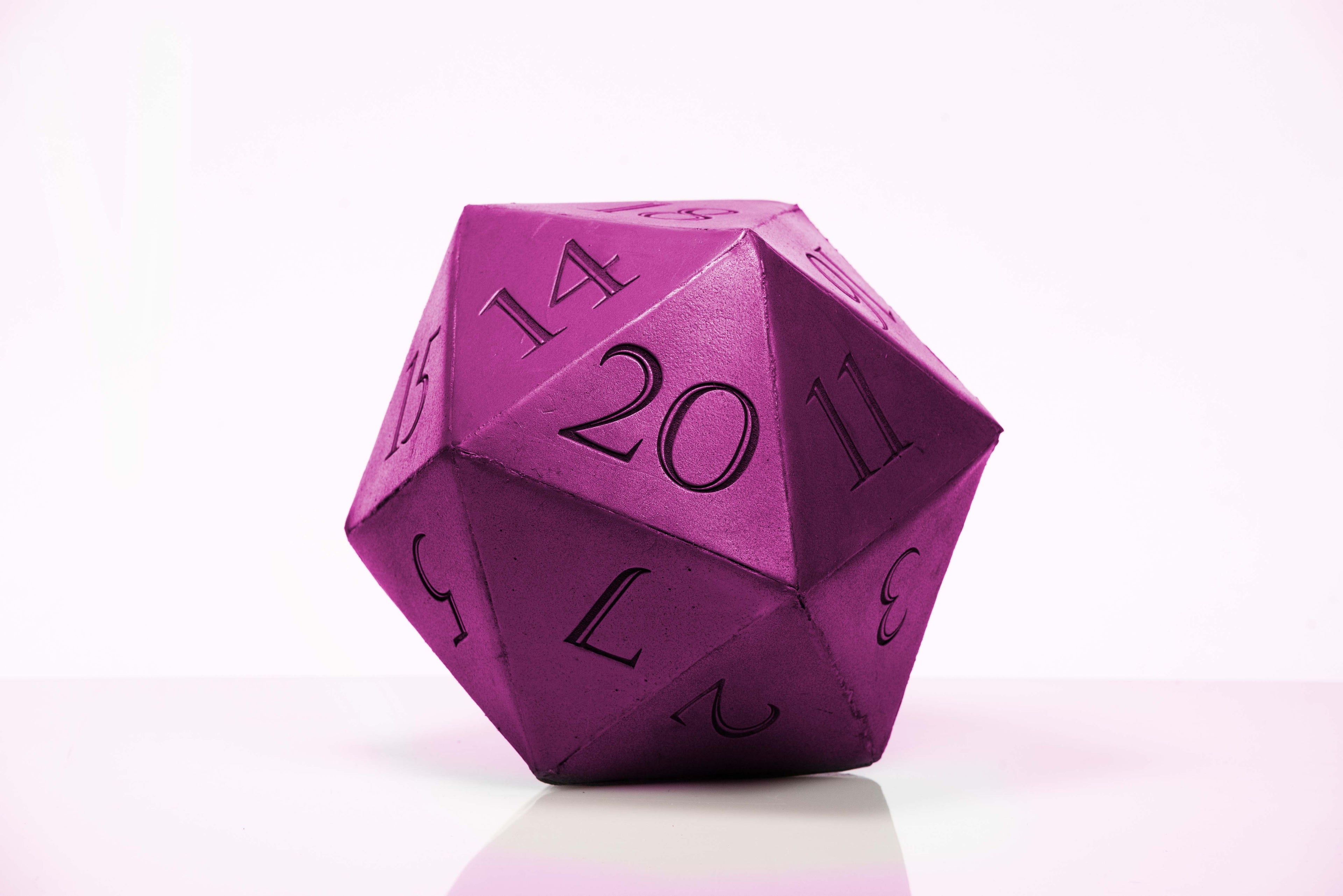 Giant D20 Die 10" Tall Display Prop