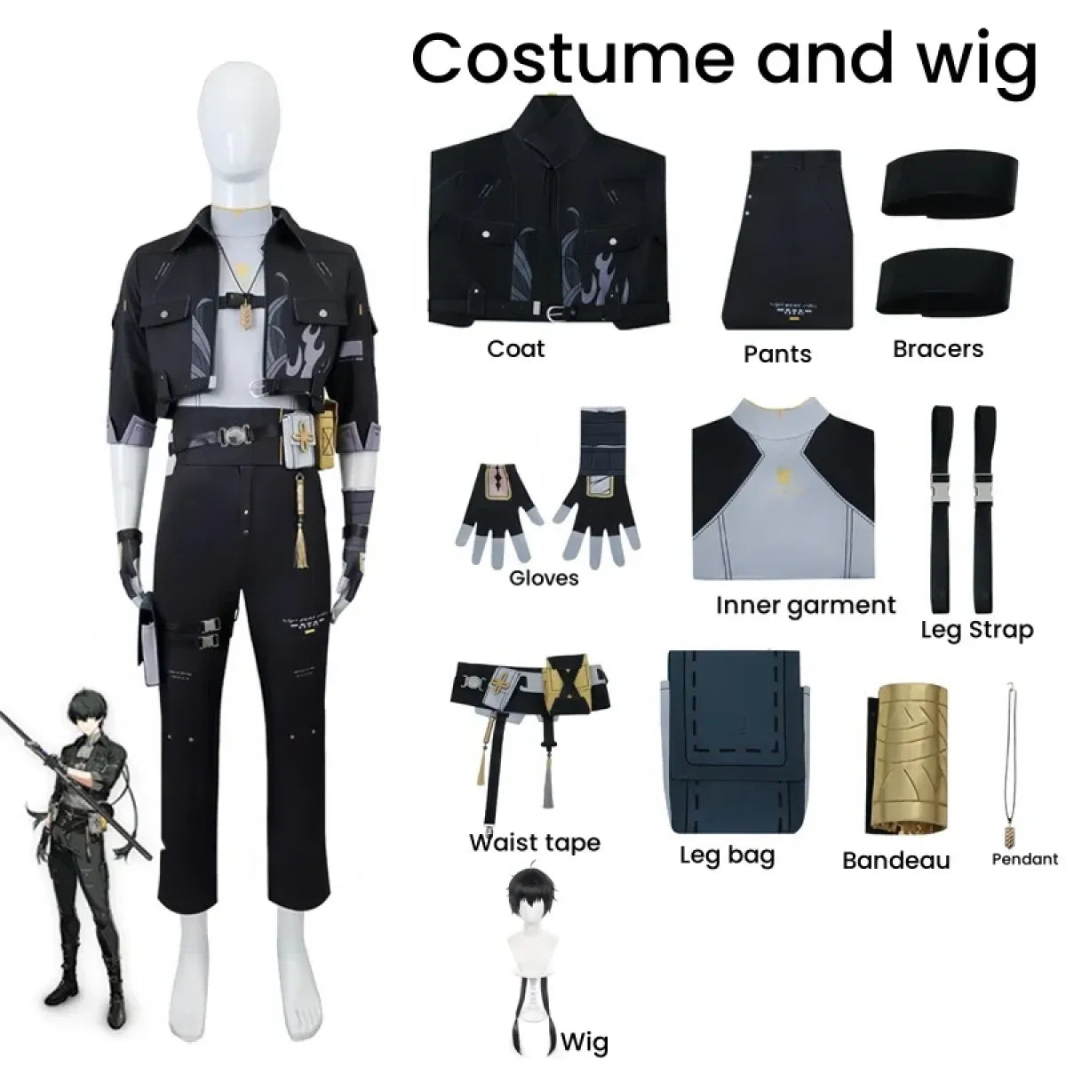 Wuthering Waves Rover Male Cosplay Costume – Full Set with Wig - Cosplay - Cosplay - 10
