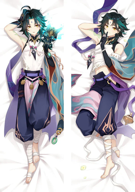 XIAO Genshin Impact Dakimakura - Green / 34x100cm Peach Skin - Dakimakura - Clothing - 1 - 2024