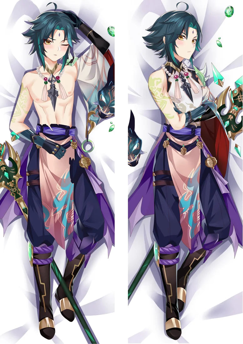 XIAO Genshin Impact Dakimakura - Blue / 34x100cm Peach Skin - Dakimakura - Clothing - 5 - 2024