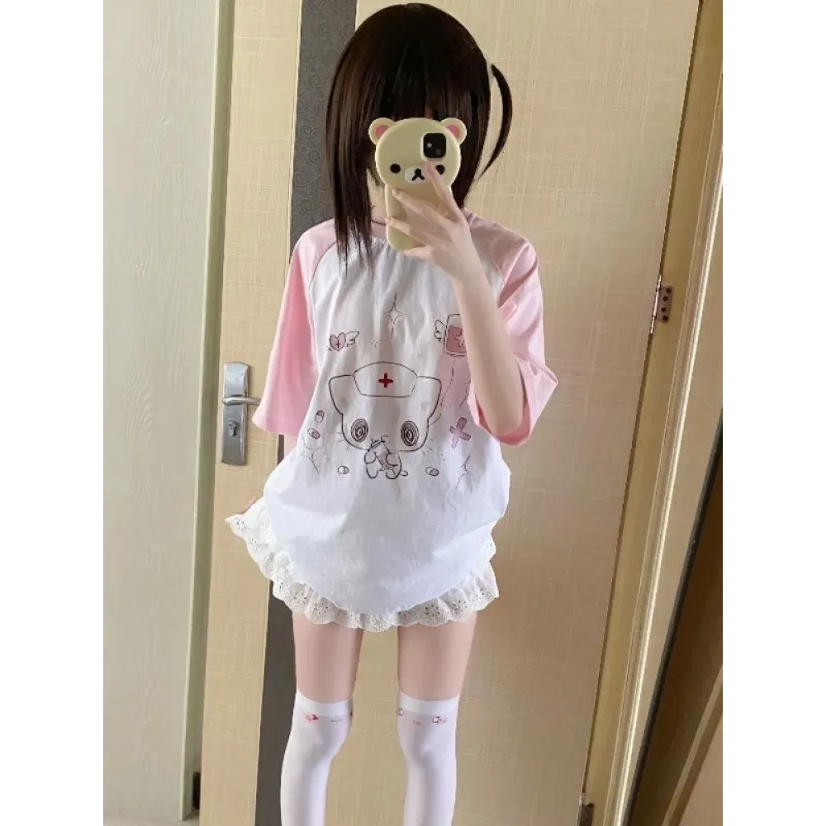 Kawaii Cartoon Patchwork T-Shirt – Harajuku Y2K Aesthetic Top - T-Shirts - Short - Round - T-Shirts - 2