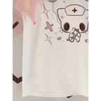 Kawaii Cartoon Patchwork T-Shirt – Harajuku Y2K Aesthetic Top - T-Shirts - Short - Round - T-Shirts - 5