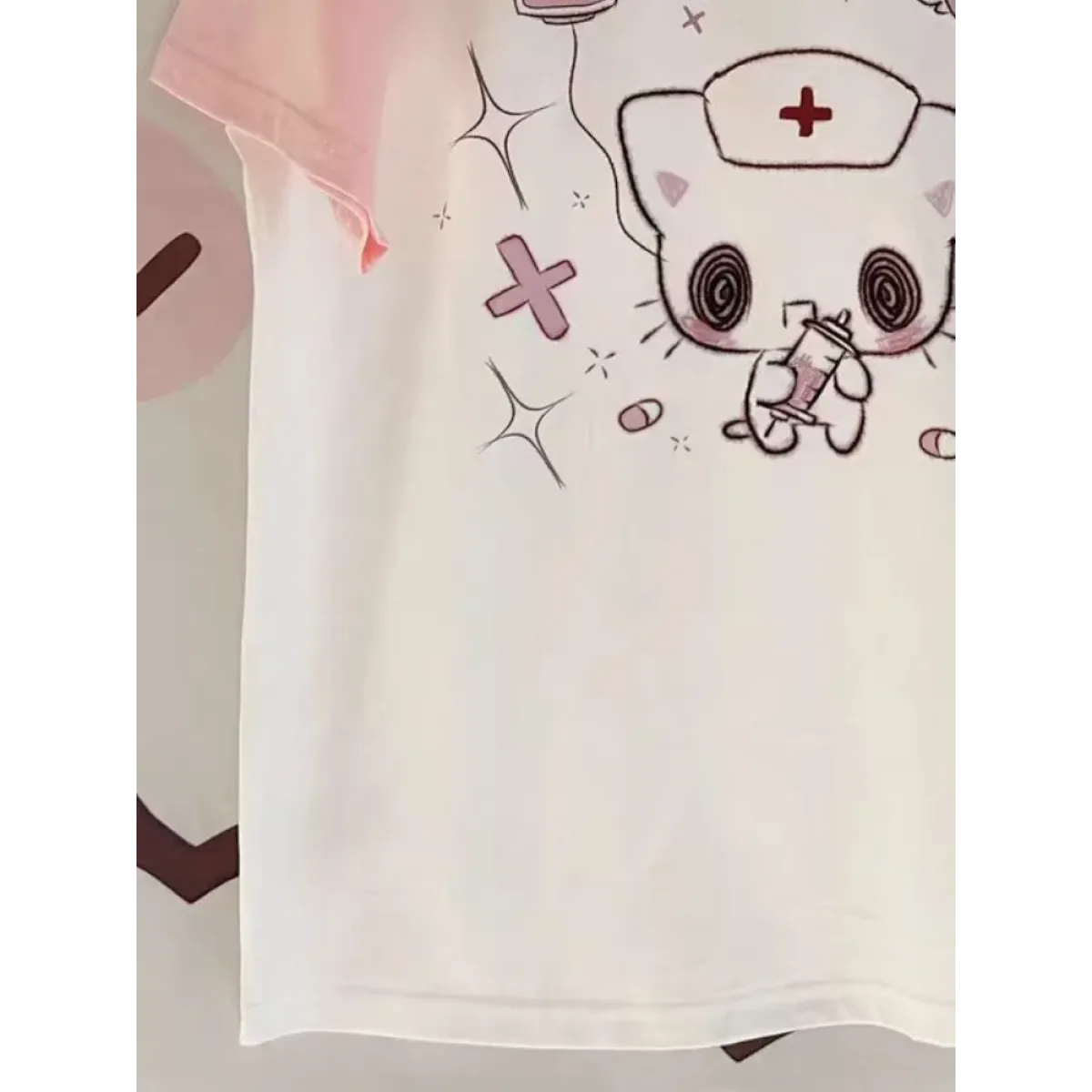 Kawaii Cartoon Patchwork T-Shirt – Harajuku Y2K Aesthetic Top - T-Shirts - Short - Round - T-Shirts - 5