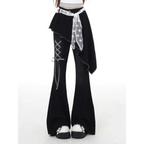Y2K Asymmetrical Skirted Bell Bottom Jeans - Bottoms - Jeans - 2