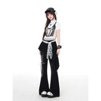 Y2K Asymmetrical Skirted Bell Bottom Jeans - Bottoms - Jeans - 5