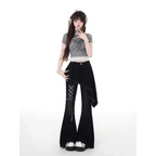 Y2K Asymmetrical Skirted Bell Bottom Jeans - Bottoms - Jeans - 6