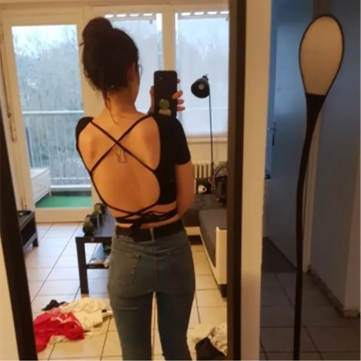 Bandage Backless Crop Top – Y2K Korean Aesthetic - Women’s Clothing & Accessories - Crop Top - 2