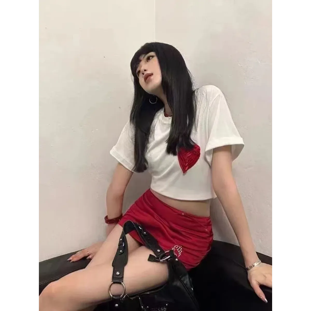 Y2K Bodycon Mini Skirt – Embroidered Detail - Bottoms - Other - Skirts - 4