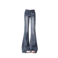 Y2K Butterfly Flare Jeans – 90s Vintage Low-Waist Denim - Bottoms - Women’s Jeans - 6