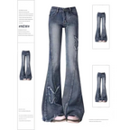 Y2K Butterfly Flare Jeans – 90s Vintage Low-Waist Denim - Bottoms - Women’s Jeans - 1