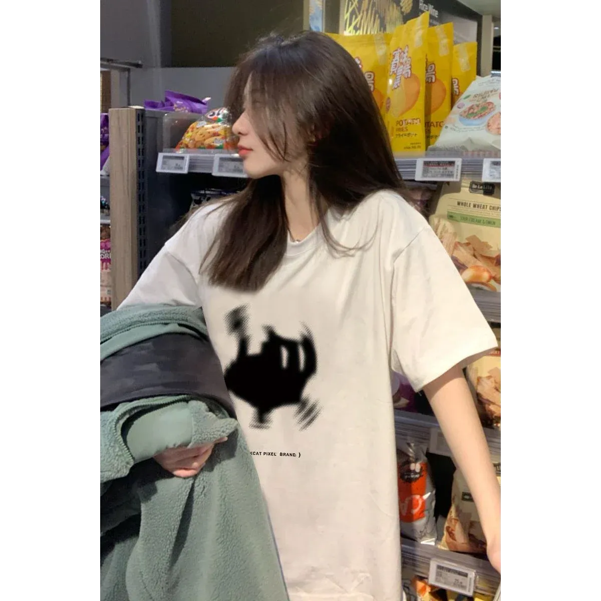 Y2K Buzzed Cat Tee - T-Shirts - 12