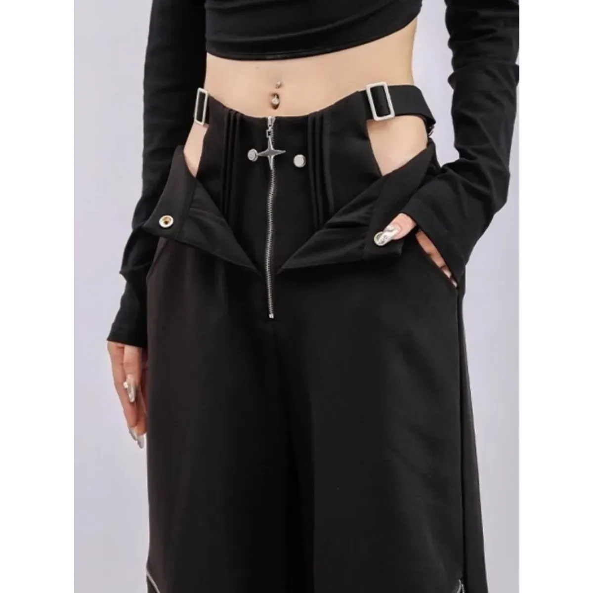 Y2K Hollow-Out Techwear Cargo Pants - Bottoms - Cargo Pants - 1