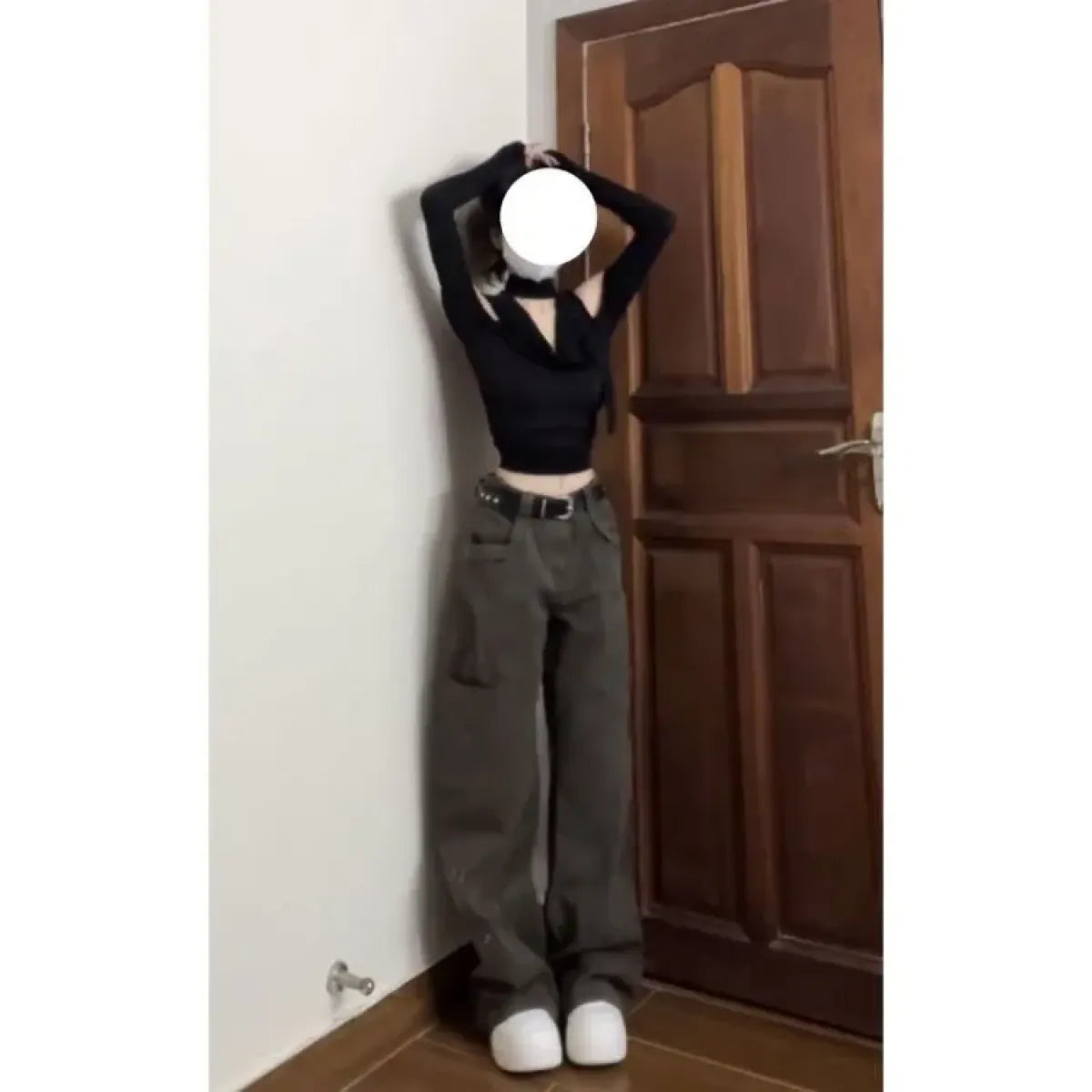 Y2K Black Cold Shoulder Halter Top - Harajuku Style - Crop Top - 4