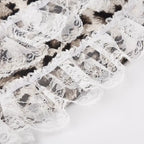 Leopard Print Lace Ruffle Tank Top – Y2K Coquette Cropped Camisole - Women’s Clothing & Accessories - Short