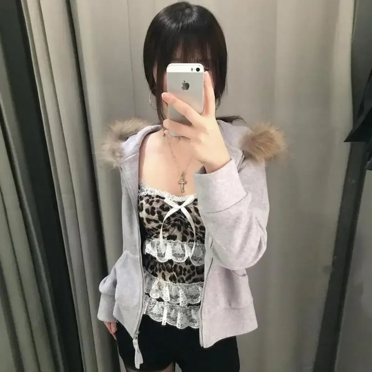 Leopard Print Lace Ruffle Tank Top – Y2K Coquette Cropped Camisole - Women’s Clothing & Accessories - Short