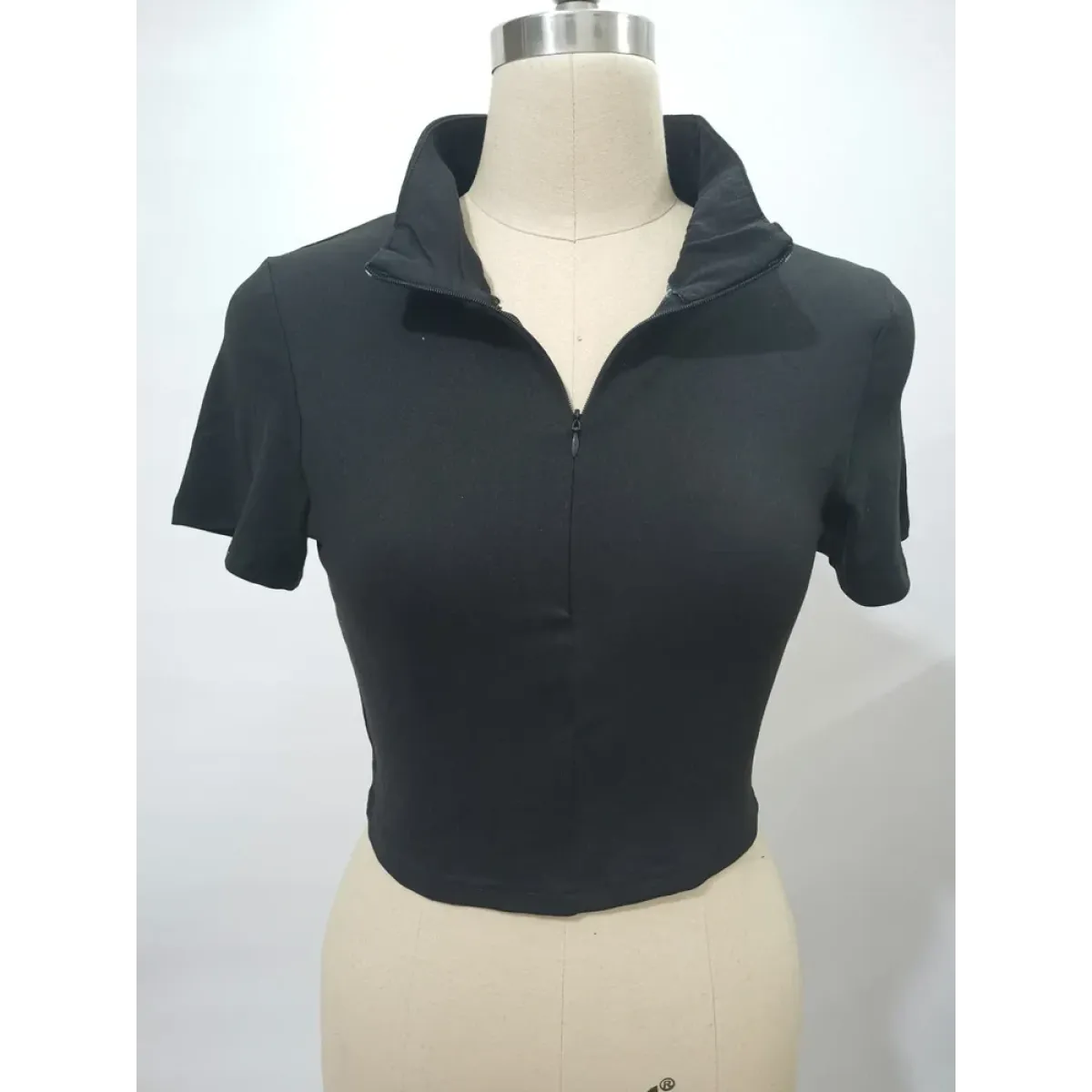 Y2K Zip V-Neck Cropped Tee - T-Shirts - Crop Top - 4