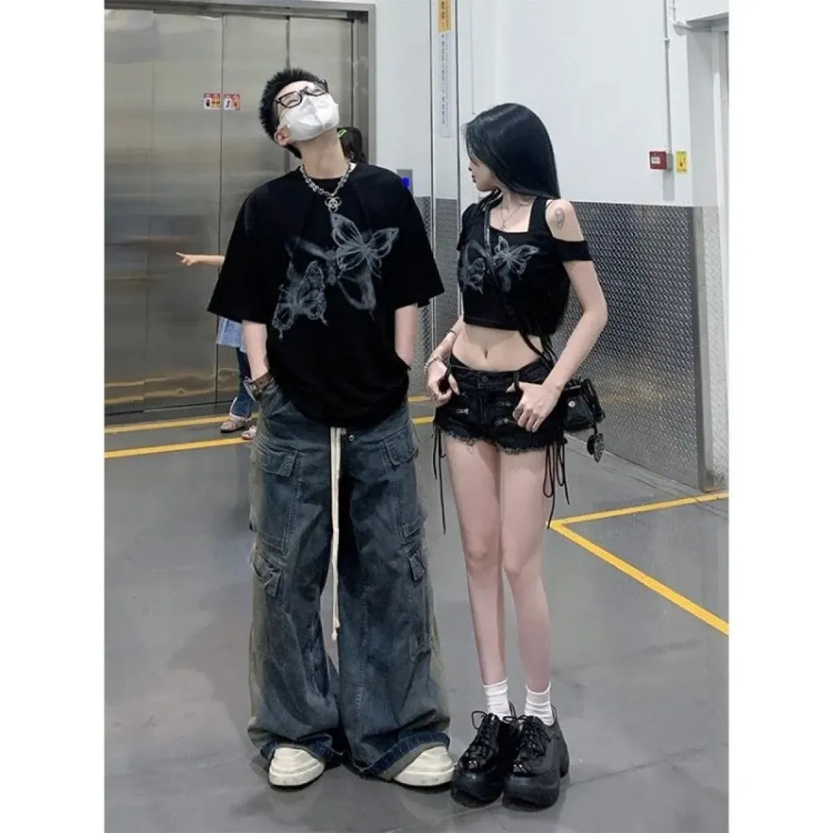 Y2K Lace-Up Zipper Denim Hot Pants - Bottoms - Shorts - 5