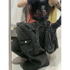 Y2K Goth Cargo Stacked Denim Pants - Bottoms - Jeans - 2