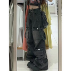Y2K Goth Cargo Stacked Denim Pants - Bottoms - Jeans - 6