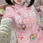 Kawaii Hoodie Dress – Y2K Fairycore Cartoon Print - All Dresses - Hooded - Women’s Hoodies - 1