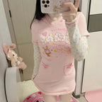 Kawaii Hoodie Dress – Y2K Fairycore Cartoon Print - All Dresses - Hooded - Women’s Hoodies - 3