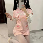 Kawaii Hoodie Dress – Y2K Fairycore Cartoon Print - All Dresses - Hooded - Women’s Hoodies - 4