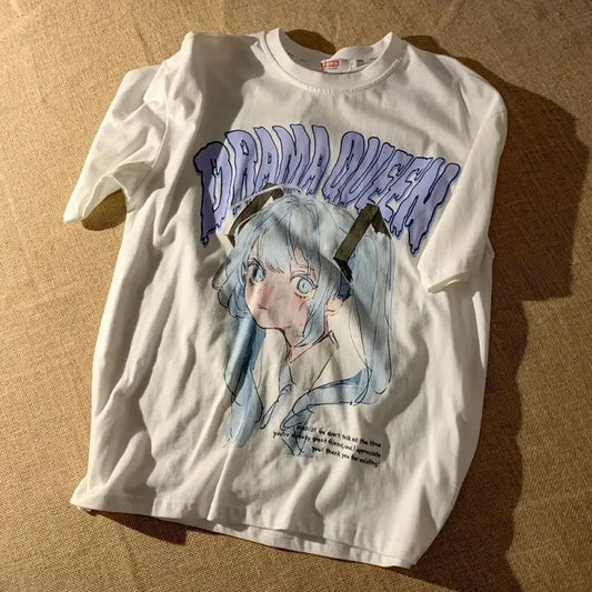 Drama Queen Kawaii Tee – Y2K Fairycore Short Sleeve Harajuku Top - White / S - T-Shirts - T-Shirts - 5 - 2024