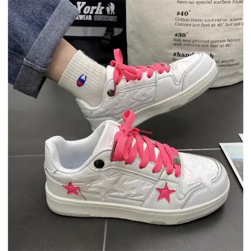 Y2K Pink Flat Fashion Sneakers for Women - Women’s Clothing & Accessories - 5