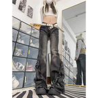Y2K Grunge Low Waist Flare Jeans - Bottoms - Jeans - 1