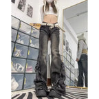 Y2K Grunge Low Waist Flare Jeans - Bottoms - Jeans - 4