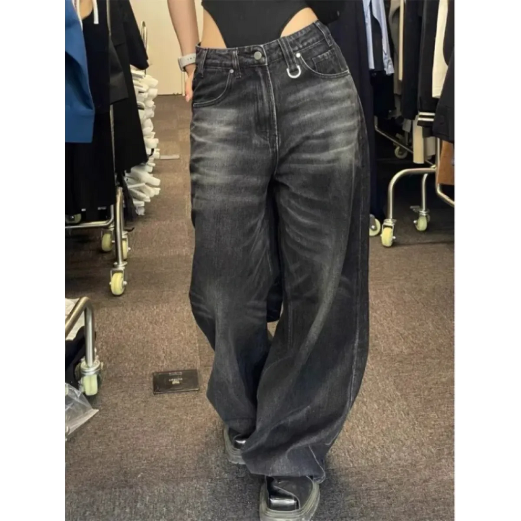Y2K Oversized Black Flare Jeans - Bottoms - Jeans - 1