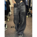 Y2K Oversized Black Flare Jeans - Bottoms - Jeans - 1