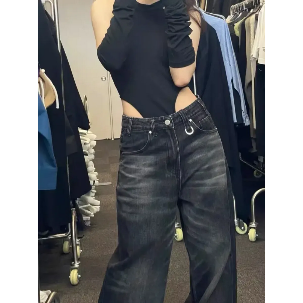 Y2K Oversized Black Flare Jeans - Bottoms - Jeans - 3