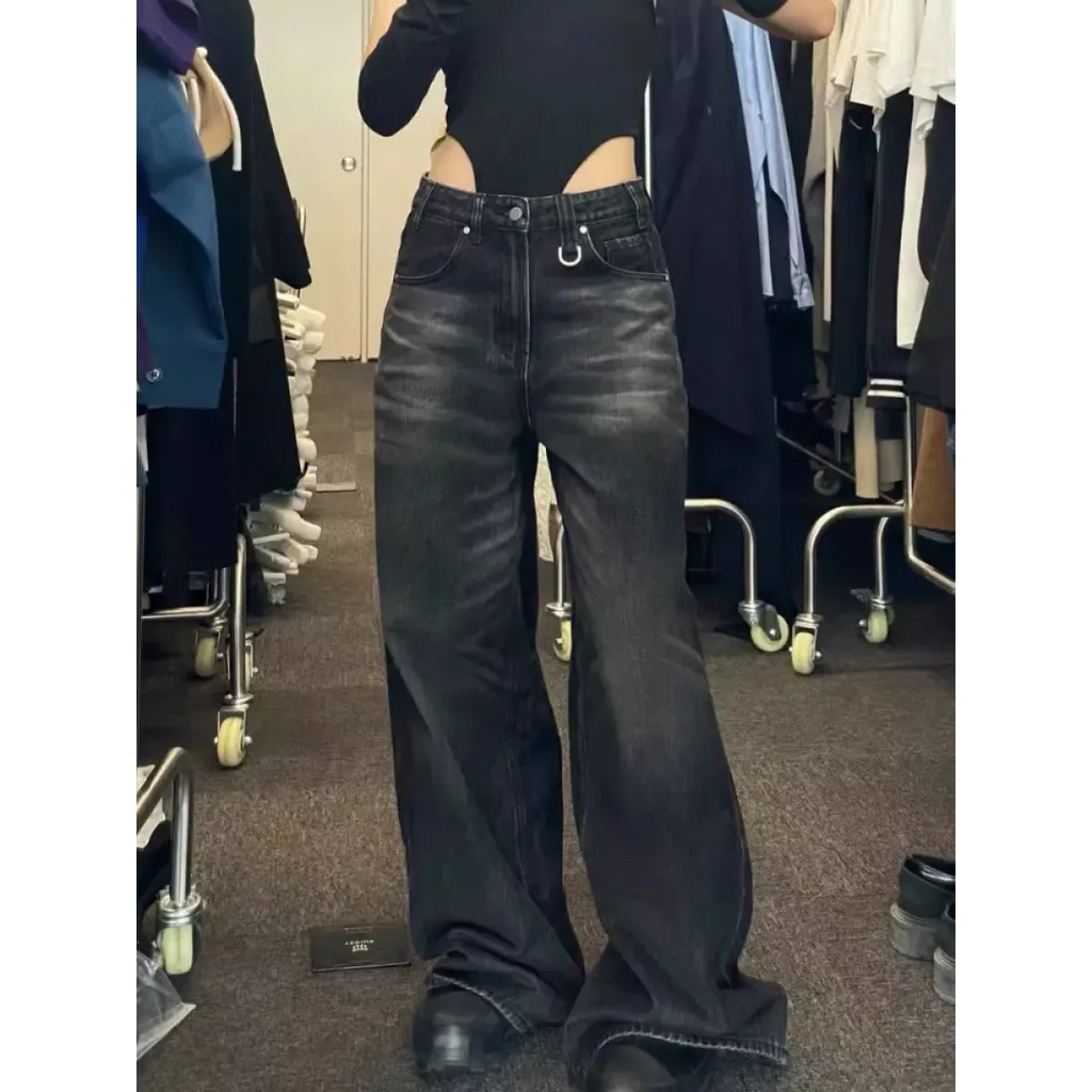 Y2K Oversized Black Flare Jeans - Bottoms - Jeans - 4